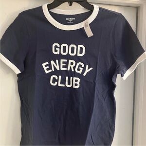 Old Navy Navy T-Shirt with Positive Message